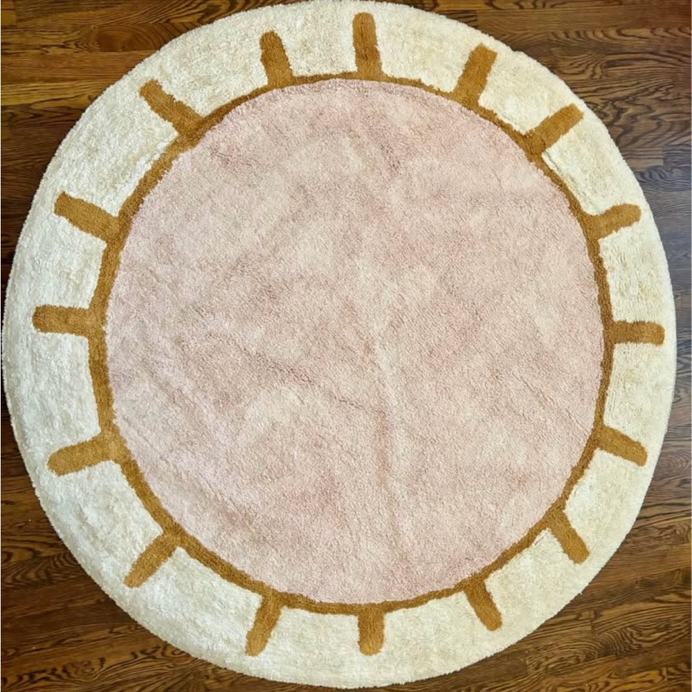 Nestig organic baby girl round rug